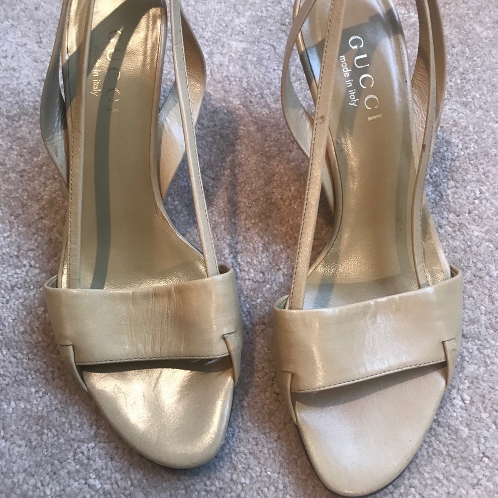 Gucci Kitten Heel Sandals with Straps (never worn)